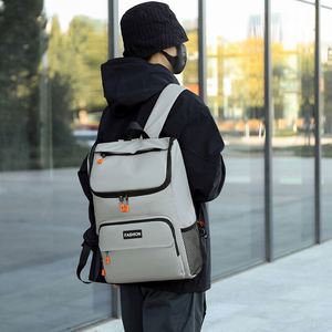 2026 Trending Gray Oxford Custom Student <b>Backpack</b> Laptop School Bag Polyester Zipper Stylish Travel Accessory for Men Women for - Product Image 2