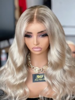 SHY 13x5 HD Lace Front Wig Human Hair White Blonde Picture Salon Color Premium Remy Hair Natural Movement Wig Factory