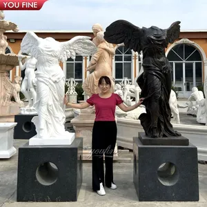 Statue classique en marbre, déesse victoire, Sculpture en pierre d'ange