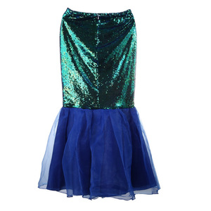 Jupe à paillettes pour adulte, costume de cosplay d'Halloween, tenue de scène sexy pour femme, bleu vert, MOQ 5 - Product Image 3