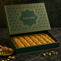 Boîte à Baklava de Luxe Personnalisée, Emballage Cadeau pour Ramadan Eid Mubarak, Boîte Rigide en Papier Magnétique pour Dattes et Bonbons