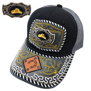 <span class=keywords><strong>Gorra</strong></span> de Béisbol Snapback con Logo Metálico 3D Estilo Occidental a la Moda en Mezclilla, Lona, Jersey y Malla Tipo Camionero para Pesca al Aire Libre, Playa y Camuflaje - Product Image 1