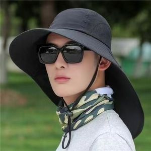 Men's Summer Fisherman <b>Hat</b> Wide Brim Sun Protection Breathable Waterproof Hiking Camping <b>Hat</b> Solid Color Bucket <b>Hat</b> Adult - Product Image 2