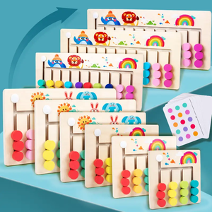 Juego de Laberinto de Madera de 12 Colores para el Pensamiento Lógico, Juego Educativo Temprano Montessori, Entrenamiento de Concentración, Juguetes Interactivos para Padres e Hijos - Product Image 3