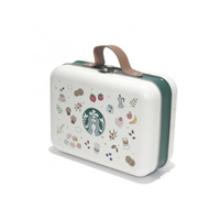 Boîte à lunch en fer blanc pour enfants avec poignée emballage cadeau rectangulaire récipient en métal pour bonbons collations biscuits stockage de chocolat