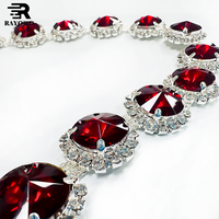Yardas de cadena de cristal apliques de diamantes de imitación de cristal redondo para moda gran oferta 10 30 Zapatos de vestir de mujer decoraciones para zapatos de boda
