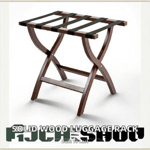 Soporte Plegable de Madera Maciza para Maletas en Habitaciones de Hotel - Soporte Portátil de Madera para Maletas con Correas de Nailon Resistentes - Product Image 2