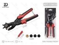 Perforatore in metallo per cuoio con impugnatura in plastica per forare cinture, strumenti fai da te - Product Image 1