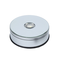 BOSHI 11cm Support de lumière LED rotatif à piles, 7 pièces, en verre et plastique argenté, moderne, à changement de couleur, pour décoration intérieure