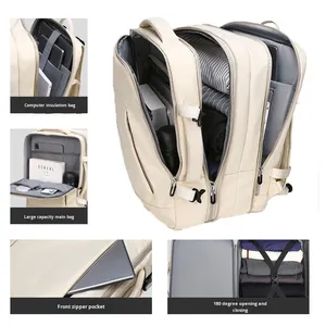 Sac à dos pour ordinateur portable unisexe, tendance, grande capacité, en nylon imperméable et respirant, avec sangles à coussin d'air pour les voyages en plein air - Product Image 4