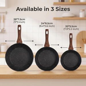 Recubrimiento antiadherente de aluminio Sartén profunda Juego de ollas de cocina forjadas Logotipo personalizado Utensilios de cocina de inducción Sartenes al por mayor - Product Image 5