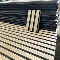 Panneau acoustique mural en lattes de bois MDF, fibre de polyester, absorption acoustique, panneau décoratif d'intérieur, hôtel, studio, salle de classe, restaurant