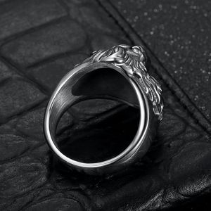 Lion <b>Head</b> Men's Ring Stainless Steel Animal Design Punk <b>Style</b> Gift Jewelry - Product Image 3