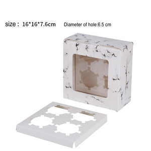 Hộp Giấy Bao Bì Ngọt Ngào Bánh Ngọt Có Cửa Sổ Thiết Kế Đá Cẩm Thạch Phong Cách Hàn Quốc Nghĩa Ô Trung Quốc - Product Image 3