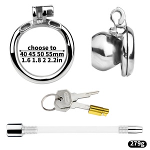 FRRK-279 Dispositivo de Castidad Metálico, Jaula para Pene con Catéter, Venta al por Mayor, Jaula de Castidad Plana, Fábrica, BDSM, Piercing de Glande - Product Image 6