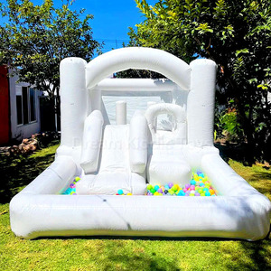 Castillo Inflable Blanco de PVC Fácil de Instalar con Tobogán, Trampolín para Niños de Uso Comercial y Doméstico, Casa de Brinco para Exteriores - Product Image 2