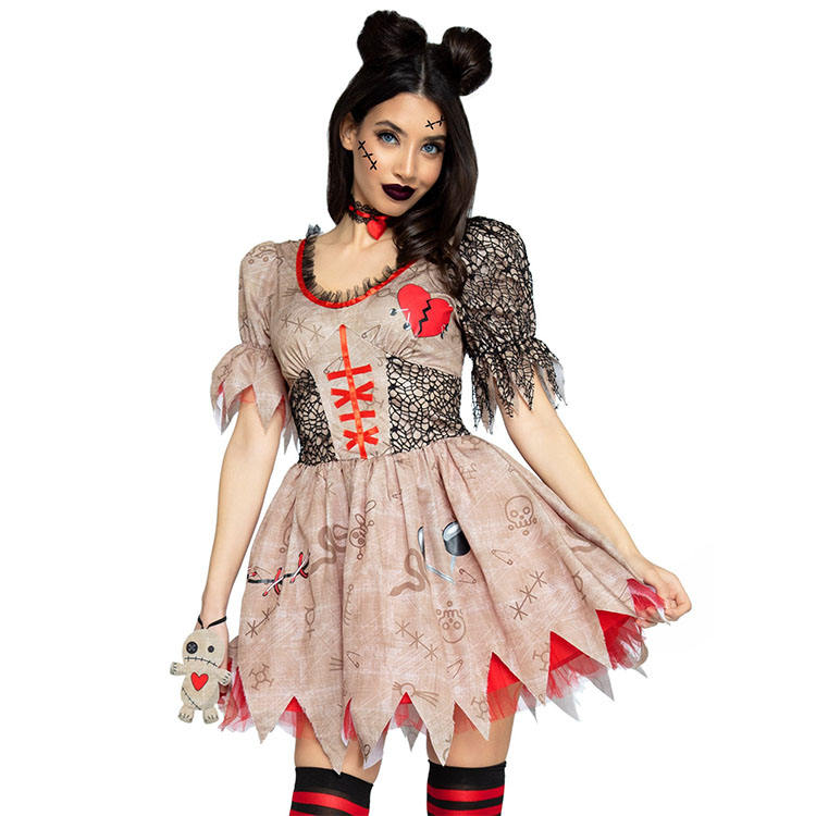Sexy ClothesFine Quality Sexy Cosplay For Classic Halloween Costumes Deadly Voodoo Doll Costume