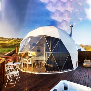outdoor trade show tent Luxury waterproof igloo domo house price pvc geodome glamping geodesic dome tent for camping hotel sale