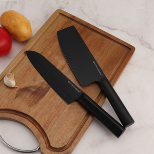 Juego de 2 Cuchillos de Cocina Profesionales Negros Santoku KITCHENCARE, Venta al por Mayor - Product Image 1