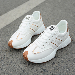 Zapatillas Deportivas Blancas para <span class=keywords><strong>Mujer</strong></span>, con Cordones, Punta Redonda, Tacón de 3 cm, Zapatos Casuales de Calle - Product Image 5