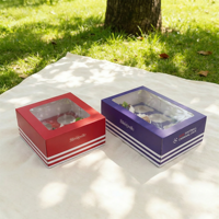 Boîte à gâteaux de luxe personnalisée avec logo, de qualité alimentaire, 2, 4, 6 ou 12 compartiments, avec boîte à cupcakes et emballage avec fenêtre