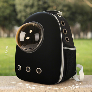 Ransel kucing transparan Panoramic modis kotak udara kapasitas besar tempat hewan peliharaan pola Solid penutup ritsleting PC bernapas untuk - Product Image 6