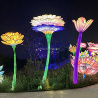 Lanterne de festival de Zigong, lanterne lumineuse dégradée en forme de champignon, sculpture lumineuse de Noël sur le thème de la forêt en plein centre de la ville