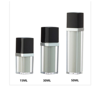 Emballage écologique pour soins de la peau en plastique de forme carrée, flacon pompe sans air pour fond de teint 15ml 30ml 50ml