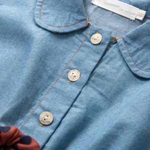 Vestido de manga larga para tutú de niño, ropa vaquera con botones y cuello vuelto - Product Image 3