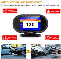 Smart Auto Meter Boost Gauge KONNWEI KW206 RPM Velocímetro HUD Head up Display Voltaje Alarma OBD2 EOBD Herramienta de diagnóstico de coche