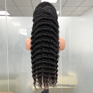 Peluca de Cabello Humano Peruano Liso de 30 Pulgadas de Largo, de Buena Calidad, con Frente de Encaje, Color Natural, para Ondas de Piña con Densidad Completa - Product Image 4