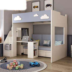 Durevole salvaspazio doppio <span class=keywords><strong>letto</strong></span> a castello Multi-funzionale Loft per la camera da <span class=keywords><strong>letto</strong></span> delle ragazze mobili in legno massiccio - Product Image 2