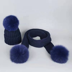Chapeau d'hiver populaire femmes <span class=keywords><strong>béret</strong></span> chapeau fausse fourrure de renard Pom Pom chapeau - Product Image 6