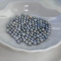 Perles Akoya Mabe des mers du Sud de 6-7 mm, tons argentés-bleus, rondes, légères imperfections, perles en vrac, bijoux DIY, super brillance