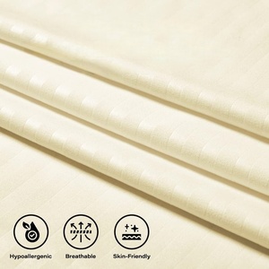 Thread Count Long Staple Premium Cotton Sateen Weave Satin Stripe 100% Egyptian Cotton Fabric for Hotel <b>Bedding</b> - Product Image 2