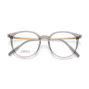 Montura de Gafas Redondas de Titanio Danyang M8218, Ligeras, Montura Completa, Lentes Acrílicas, Unisex - Product Image 2