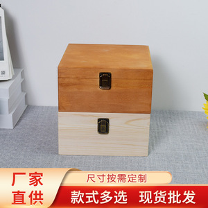 Wooden Jewelry <b>Storage</b> <b>Box</b> Square Flip Top <b>Lockable</b> Gift Wedding Favor <b>Box</b> Custom Made 1-3L General Packaging F-09 - Product Image 3