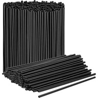 NEWELL 100 pièces/paquet Pailles à cocktail jetables en plastique noir pliables de 26 cm pour bar, mariage, fournitures de fête