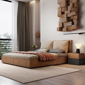 Modern Bedroom Wooden Platform <b>Bed</b> <b>Storage</b> King Size Luxury Hotel Home Furniture <b>Double</b> B-03 Bedroom Furniture <b>Double</b> <b>Bed</b> B-03 - Product Image 6