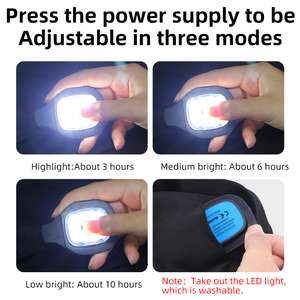 WEST BIKING-Lampe à 4 LED, capuchon de phare de vélo, 200mAh, couvre-tête de vélo rechargeable, avec trou de lunettes - Product Image 5