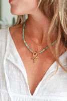 Collier porte-breloque à anneau à ressort avec logo personnalisé, faible MOQ, vente en gros usine, créez votre propre collier en pierre, bijoux personnalisés