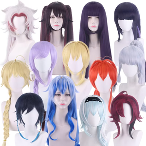 Perruques de cosplay anime Venti Keqing Barbara Diluc Kaeya Noelle Traveler Lumine Aether Amber, résistantes à la chaleur, <span class=keywords><strong>en</strong></span> soie, unisexe, pour adultes, <span class=keywords><strong>en</strong></span> gros - Product Image 1