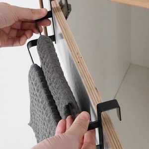 No Drill <b>Kitchen</b> <b>Storage</b> Rack With Hooks For Cabinet Door Back Towel And Dishcloth Hanger Multi Function Organizer 4 7 9in Depth - Product Image 1