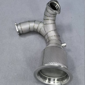 Tuyau d'échappement haute performance en acier inoxydable soudé TIG pour Audi B9 S4 S5 3.0t Performance 200 cellules avec bouclier thermique - Product Image 3