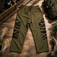 Pantalon cargo streetwear camouflage à rayures tigrées pour homme, style OEM ODM, coupe oversize, jogging tactique, pantalon de survêtement camouflage, logo personnalisé