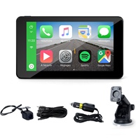 Pantalla Portátil para Auto de 7 Pulgadas con CarPlay y Android Auto, Cámara de Reversa, LCD/IPS, USB, Radio, Puerto para Tarjeta SD