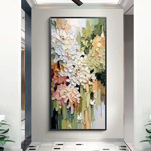<span class=keywords><strong>Peinture</strong></span> florale texturée, Art abstrait de fleurs blanches en impasto, Décoration vert sauge et rose blush, Grande <span class=keywords><strong>peinture</strong></span> à l'huile moderne au <span class=keywords><strong>couteau</strong></span> - Product Image 2