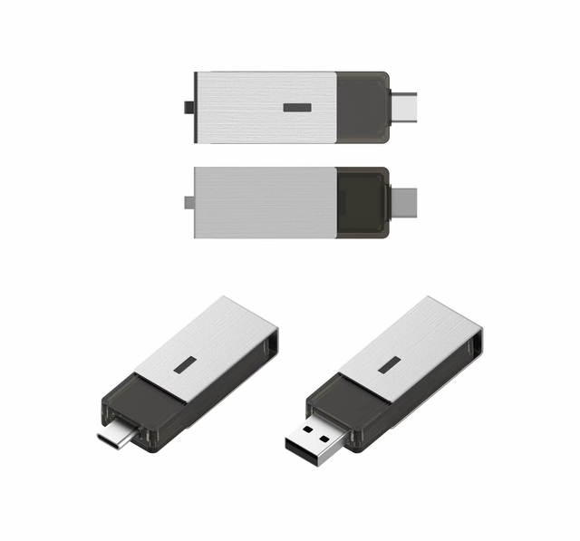 New Arrival Dual Interface USB Flash Drive USB-A + Type-C Push-Pull Metal OTG Pen Drive Custom Logo