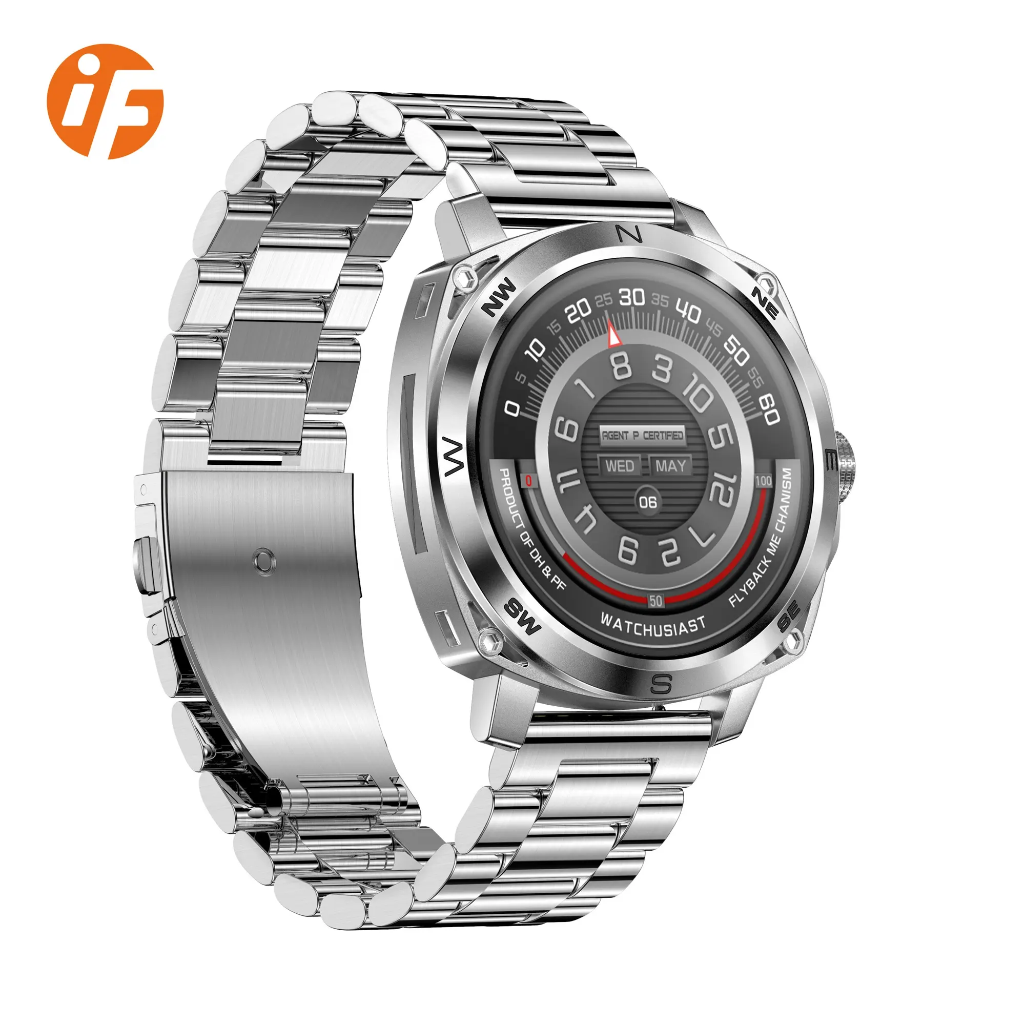 INNOFOVO New Sports Smartwatch 1,43 pulgadas Full Touch Compass Smart Watch Amoled