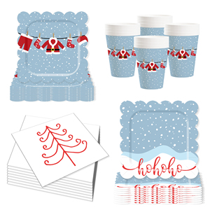 DAMAI - Vajilla Desechable de Papel para Fiestas de Navidad, Personalizada y de Venta Caliente, con Platos para Postre y Cena - Product Image 1